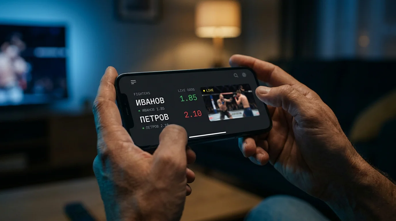 Live залози на UFC от мобилно приложение между рундовете